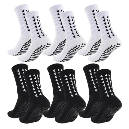 6 Pairs Unisex Football Grip Socks