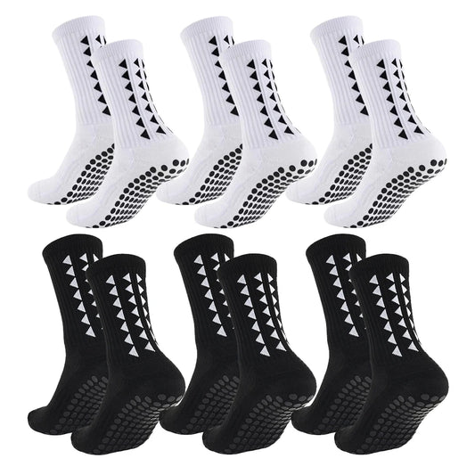 6 Pairs Unisex Football Grip Socks