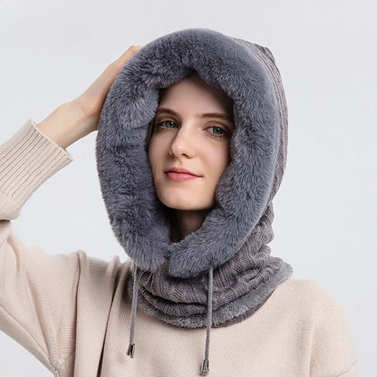 Thick Winter Fur Hooded Snood