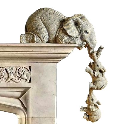 Set of Three Cute Elephant Figurines