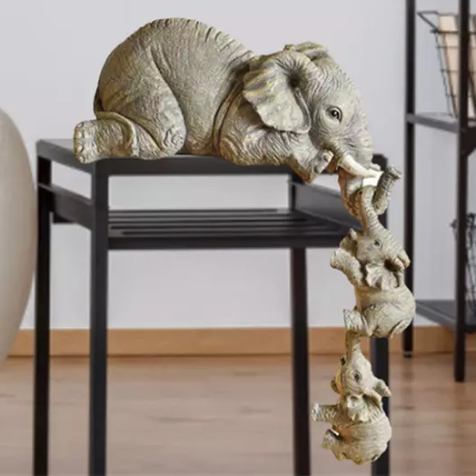 Set of Three Cute Elephant Figurines