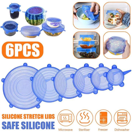 Set of 6 Silicone Suction Food Covers