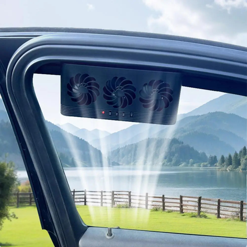 Solar Car Window Cooling Fan