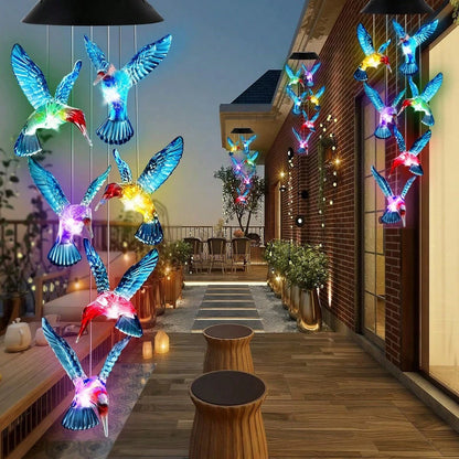 Solar LED Hummingbird Wind Chime
