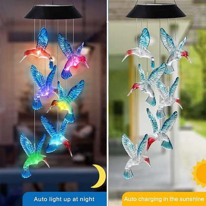 Solar LED Hummingbird Wind Chime