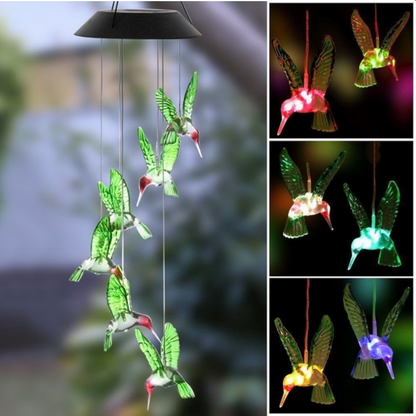 Solar LED Hummingbird Wind Chime