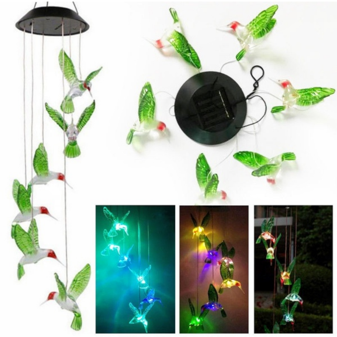 Solar LED Hummingbird Wind Chime