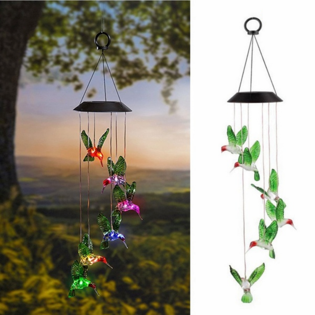 Solar LED Hummingbird Wind Chime