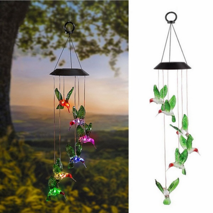 Solar LED Hummingbird Wind Chime