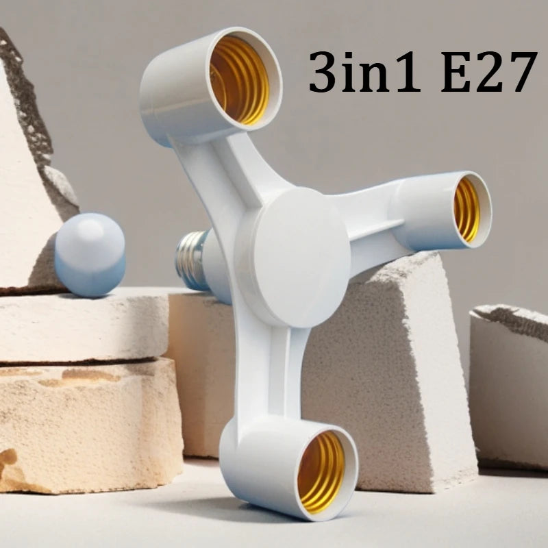 Three-Head Light Bulb Converter E27