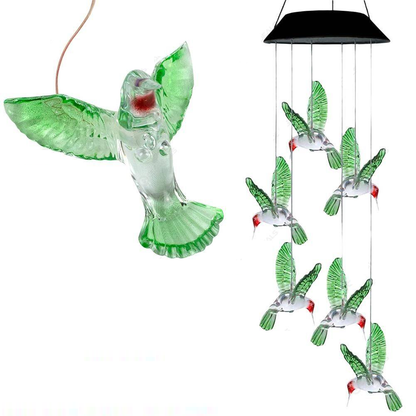 Solar LED Hummingbird Wind Chime